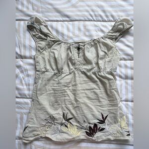 Embroidered Women's Top in Cream